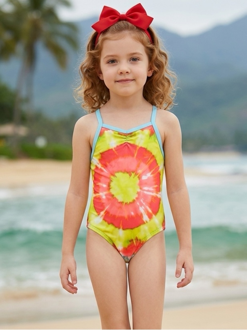 NWT Penelope Mack Toddler Girls One Piece Swimsuit  Yellow Orange - Size 2T